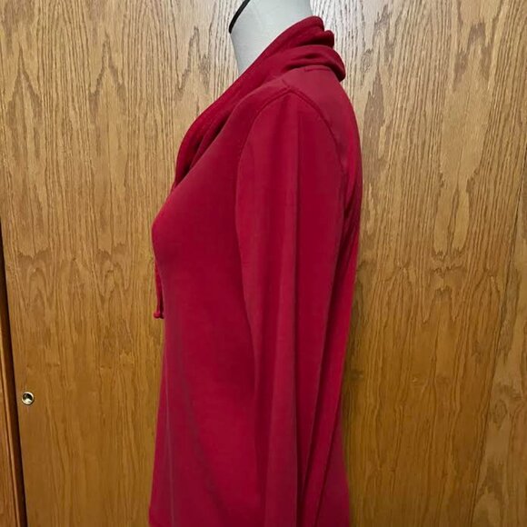 Studio Works Women's Cowlneck Long Sleeve Knit Top / Red / Size M - Picture 3 of 11
